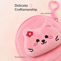 Dompet Koin Boneka Lucu Kartun Hewan, Kantong Koin Kecil Lembut dengan Ritsleting, Dompet Uang Receh Boneka Macaron untuk Anak Perempuan, Remaja, Wanita