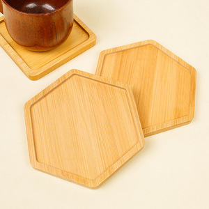 Posavasos de Bambú Alishan, Forma de Corazón, Cuadrada y Hexagonal, Aislantes del Calor, para Café, Bebidas, Decoración del Hogar - Product Image 3