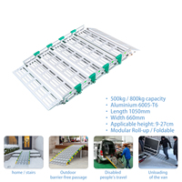 Rampe pliable Simplywalk 500 kg 1050 mm avec panneau latéral robuste, rampe d'escalier, service de marque privée, usine certifiée ISO 13485