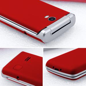 Cellulare rosso senior clamshell fold feature cellulare con bottone grande - Product Image 5