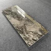 Carreaux de sol en porcelaine gris effet marbre moderne et élégant, antidérapants, 1200x470mm, avec isolation thermique et résistance au feu pour marches d'escalier