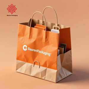 Papier d'art Baoren avec stratification d'impression offset pour le shopping sac fourre-tout en papier Kraft personnalisé de luxe pour vêtements robe de soirée - Product Image 4