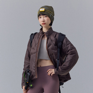 90% Trắng vịt xuống đứng cổ áo chắp vá thể thao ngoài trời xuống áo khoác có thể đóng gói unisex nhẹ Áo khoác phồng - Product Image 5