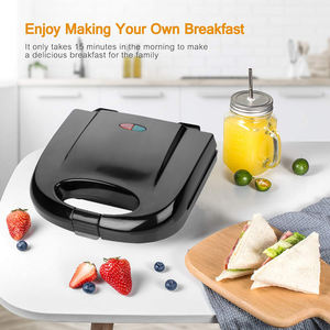 Piatti antiaderenti Double Sided facile da pulire <span class=keywords><strong>tostapane</strong></span> per formaggio alla griglia perfetto manico Cool Touch Plastic Breaskfast Sandwich Maker - Product Image 3