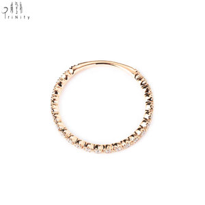 Joyería Fina de Alta Calidad y Estilo Moderno al por Mayor, Anillo Apilable de Oro Rosa de 18K con Diamantes Naturales Reales, Regalo para Chicas, Uso Diario - Product Image 4