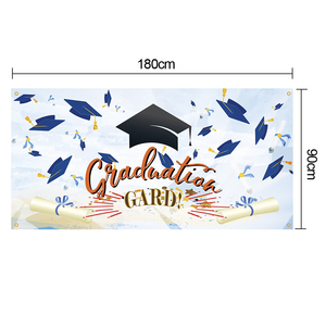 Customized 100% Polyester Year and School <strong>Graduation</strong> Party <strong>Banners</strong> Waterproof Hanging Decorations for Grad Party
