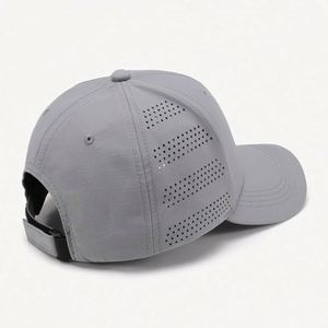 Casquette de baseball à 6 panneaux, personnalisable en usine, vierge, perforée au laser, respirante, pour l'été, en gros, en stock - Product Image 4