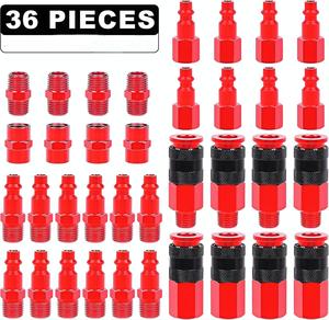 ชุดปลั๊กต่ออากาศ 36 ชิ้น ขนาด 1/4 นิ้ว NPT สำหรับงานหนัก อุปกรณ์อุตสาหกรรม เชื่อมต่อเร็ว สำหรับเครื่องอัดอากาศ เครื่องมือลม และอะไหล่ - Product Image 1