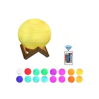 Creative 3D Printing Moon Light Solar System 8 Planets Table Lamp with Remote Control LED Saturn Light Rechargeable Night Light