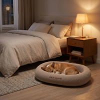 Coussin orthopédique imperméable pour chien, en mousse à mémoire de forme, extérieur en velours doux, avec fermeture éclair, antidérapant, pour marque privée