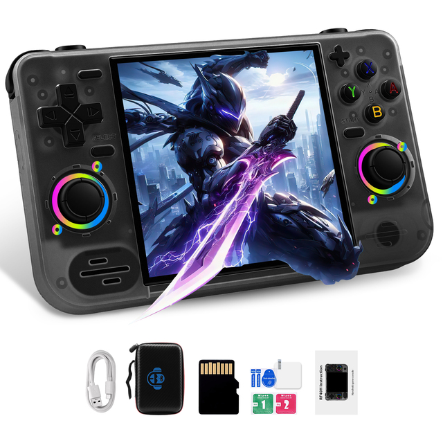 Handheld Game Consoles Long Battery Life HD Screen Dual Stick Control 64GB Handheld Retro RGB Light Video Game Consoles RF40H