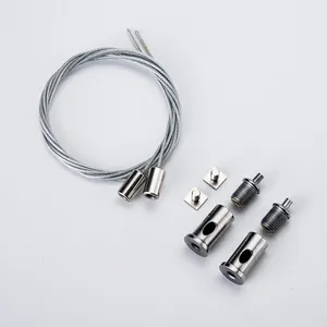 Adjustable Stainless Steel Cable Rope Gripper Track Light Suspension Kit Hanging System