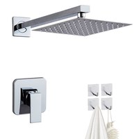 Système de douche encastré Weihao Chrome, ensemble de robinetterie de douche à poignée unique, mitigeur mural pour salle de bain