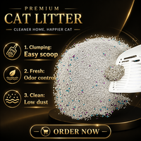 Litière pour chat en bentonite Humid Climate Pro, formule anti-imbibation, contrôle extrême des odeurs, sable d'argile de sodium, vente en gros en vrac