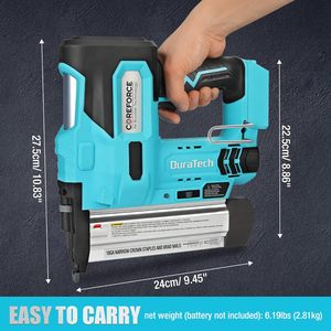 Clavadora Neumática Inalámbrica de 20V y 18GA, 2 en 1, para Clavos y Grapas, con Motor sin Escobillas y Batería de 2.0AH, para Carpintería y Tapicería - Product Image 5
