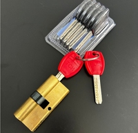 Serrure cylindrique sûre à double ouverture HONGWEI, plaquée or, avec poignée en plastique et 7 clés, pour usage intérieur