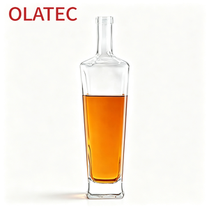 Bouteille en verre trapézoïdale à col étroit pour spiritueux, liqueur, <span class=keywords><strong>whisky</strong></span>, gin, vodka avec bouchon - Product Image 3