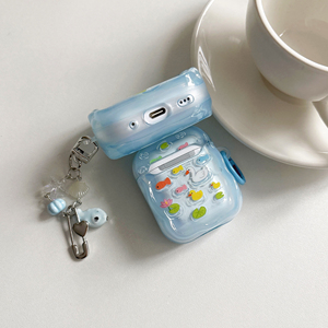 <span class=keywords><strong>Funda</strong></span> protectora de TPU suave con diseño de pato y cisne 3D Y2K para AirPods Pro 2 3, con llavero de encanto oceánico, venta al por mayor - Product Image 4