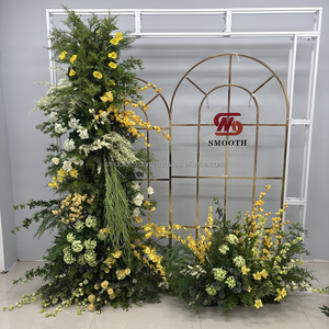 Nouveau personnalisé vert arc fleurs mariage hôtel décoration porte fleurs mariage entrée fleur rangée décoration - Product Image 4