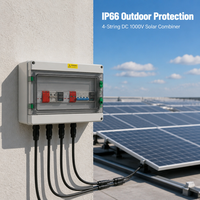 Caja Combinadora Solar IP66 Impermeable de 4 Cadenas, 1000V CC, con Fusible SPD y Protección Contra Sobretensiones MCB para Sistemas Fuera de Red
