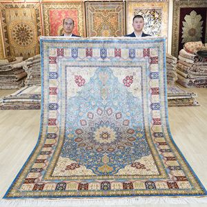 183x274cm Tapis aux États-Unis Nouveau tapis turc fait à la main fin <span class=keywords><strong>Nain</strong></span> Kashan Pile Hereke Tapis en soie - Product Image 1