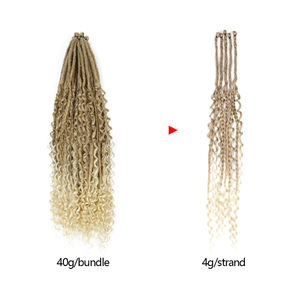 Shinein Hippie stile Dreadlock scatola Boho trecce uncinetto capelli <span class=keywords><strong>con</strong></span> estremità ricci sintetiche Single Ended dread <span class=keywords><strong>extension</strong></span> - Product Image 3