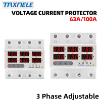 Relais de protection de tension et de courant triphasé 100A/63A/60A 220V 3P, limiteur de courant réglable pour SVC 230V Tension nominale
