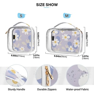2-PACK Custom Ohia Lehua Print Women Small Waterproof Transparent PVC <b>Clear</b> Cosmetic Makeup <b>Bags</b> <b>Toiletry</b> <b>Bag</b> for Travel - Product Image 3