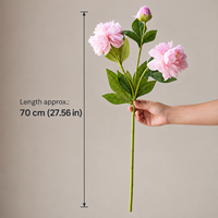 Kunstmatige pioenrozen 2/3 hoofden lange steel nep pioen zijden bloemen voor bruidsboeket huisdecoratie bloemstuk