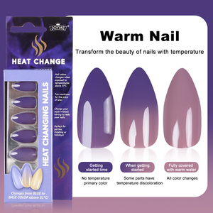 Nail Art Innovation Moderne Nouvelle <span class=keywords><strong>Tendance</strong></span> Température Activée Amande <span class=keywords><strong>Faux</strong></span> Ongles Changement de Couleur Presse Ongles Conception pour Doigts - Product Image 6