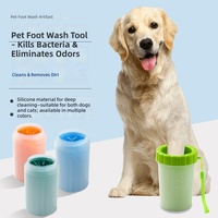 Tasse de nettoyage en silicone pour pattes d'animaux avec poils de nettoyage en profondeur, outil de lavage des pieds, éliminateur de bactéries et d'odeurs pour chiens et chats
