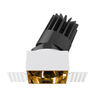 Plafonnier LED encastré carré réglable et dimmable IP65 en aluminium 8W 18W 25W CCT sélectionnable sans cadre COB
