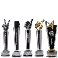Trophée en résine cristalline personnalisable sablée pour récompense des employés excellents lors de la réunion annuelle de l'entreprise, danse des enfants