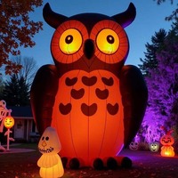 Hibou géant gonflable, décoration gonflable mignonne de dessin animé pour jardin, pelouse, fête, décoration extérieure
