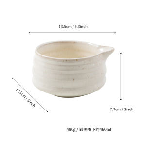 Tazón de cerámica de porcelana texturizada hecha a mano con logotipo personalizado al por mayor para ensalada de frutas, accesorios para té y café Matcha con pico - Product Image 6