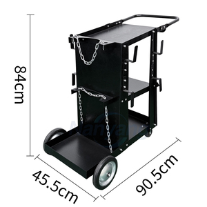 3 Tiers Steel Welding Machine <b>Trolley</b> Cart Universal Rolling MIG Welder Gas Cylinder Cart with 2 Zinc Chains 7 Inch Solid Wheels - Product Image 5