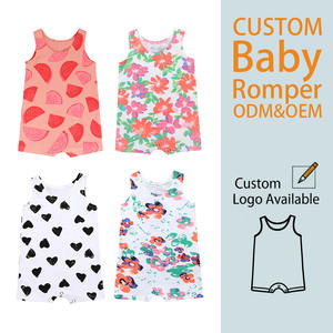 Neuester Sommer-Style Baby Casual Jumpsuit Ärmellos Kurz Baby Jungen und Mädchen Strampler Atmungsaktives Säuglingsoutfit mit Aufdruck - Product Image 1