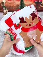 Vente directe usine – Sac cadeau de Noël 2025 autoportant anti-humidité motif bonhomme de neige pour bonbons et chaussettes