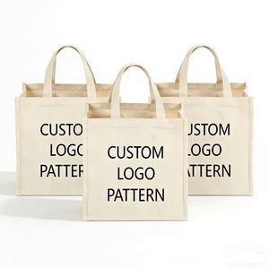 Custom Logo Long Handle Shoulder Strap Party Gift 6-Wine-Bottle Canvas Tote Bag Divider Pockets Eco-Durable Reusable <b>Box</b> - Product Image 1