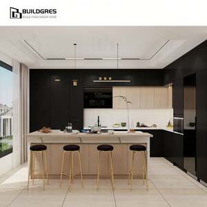 Poignée <span class=keywords><strong>de</strong></span> tiroir noire Buildgres Amortisseurs à fermeture douce résidentielle moderne mat Armoire Porte d'armoire Placard Armoires <span class=keywords><strong>de</strong></span> cuisine - Product Image 2