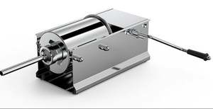 Máquina de enema horizontal con manivela manual de 3L, máquina de llenado de acero inoxidable para salchichas de salami de exportación profesional para el hogar pequeño - Product Image 2