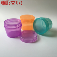 Pot en plastique transparent 200ML avec couvercles pour crème cosmétique de soin de la peau