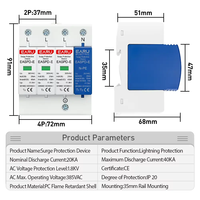 Parafoudre domestique EARU ELE 2/4P AC SPD 1P+N-PE 20KA 40AK 50KA T1 T2 275V 385V Dispositif de protection contre les surtensions basse tension EASPD-E