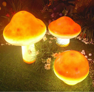 Orange Mushroom <b>Solar</b> Led Halloween Thanksgiving Christmas <b>Lights</b> Ip65 Waterproof Dc24v Customizable Colors Garden Outdoor - Product Image 1