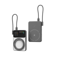 Chargeur sans fil magnétique portable 10000mAh, batterie externe avec câble intégré, charge rapide 20W, sortie Type-C, écran LED coloré
