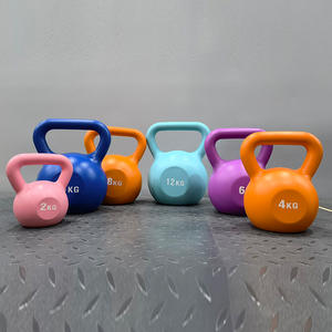 Kadın spor salonu Fitness <span class=keywords><strong>Kettlebell</strong></span> 5LB 30LB çimento renkli çimento ağırlığı için antreman toptan - Product Image 4