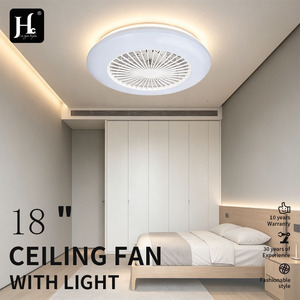 Ventilateur de plafond LED RGB moderne à profil bas de 18/22 pouces avec télécommande/application et lumière à intensité variable pour chambre à coucher - Product Image 4