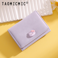 Dompet Wanita TAOMICMIC Desain Lipat Tiga Mini, Dompet Bergaya Segar dan Lucu, Dompet Pendek Segar untuk Pelajar, Dompet Fashion Ringan