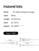Veste en PVC de chargeur rapide sans fil magnétique de prix usine pour Apple Watch câble de charge avec blindage de tresse pour Apple Watch Ser