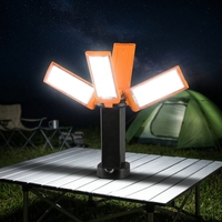 Lampe de camping pliable à quatre feuilles, système d'éclairage modulaire réglable à quatre pales avec télécommande infrarouge sans fil